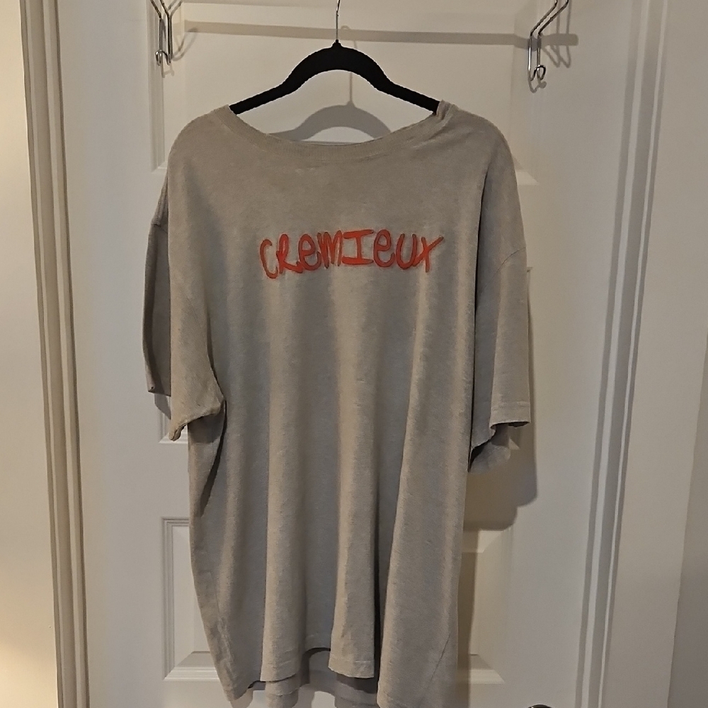 Daniel Cremieux Heather Gray Tee with Red CREMIEUX Logo Size XL